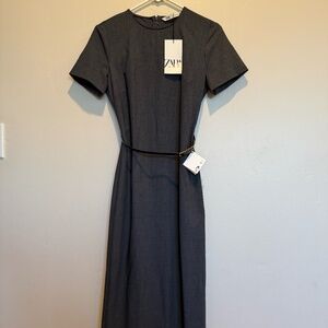 ZW COLLECTION BELTED MIDI DRESS